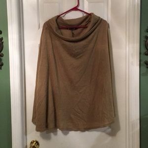 Tan poncho with arm holes